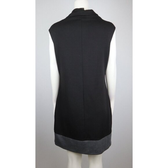 WOMEN'S BLACK STRETCH KNIT COWL NECK DRESS - POCKETS - GRASS COLLECTION - SIZE L - Picture 7 of 8